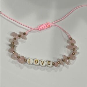 Pink Rose Quartz LOVE Bracelet